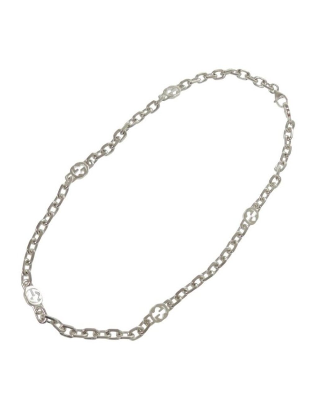 Gucci Interlocking G 925 Silver Necklace 0914 - Picture 3 of 4